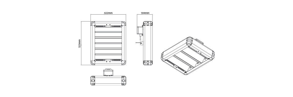 Technical line drawings for Shadow Industrial heaters